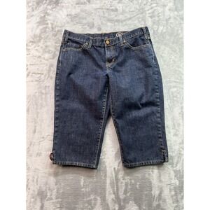 Vintage Y2K Gap 1969 Womens Sz 12 Blue Jeans Capri Dark Mid Rise Beach Summer